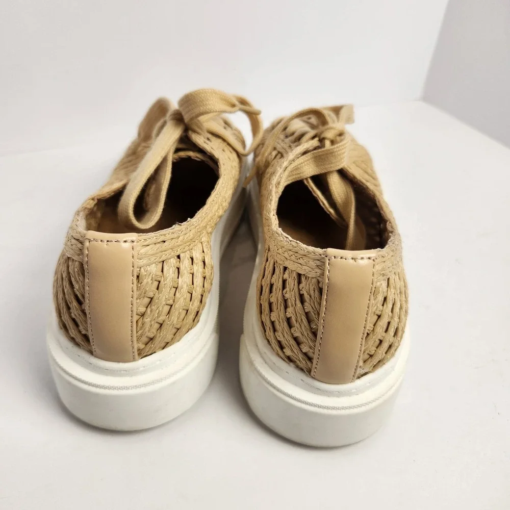 Charles David Sport Women's Raffia Platform Casual‎ Sneakers Tan Size 7.5M